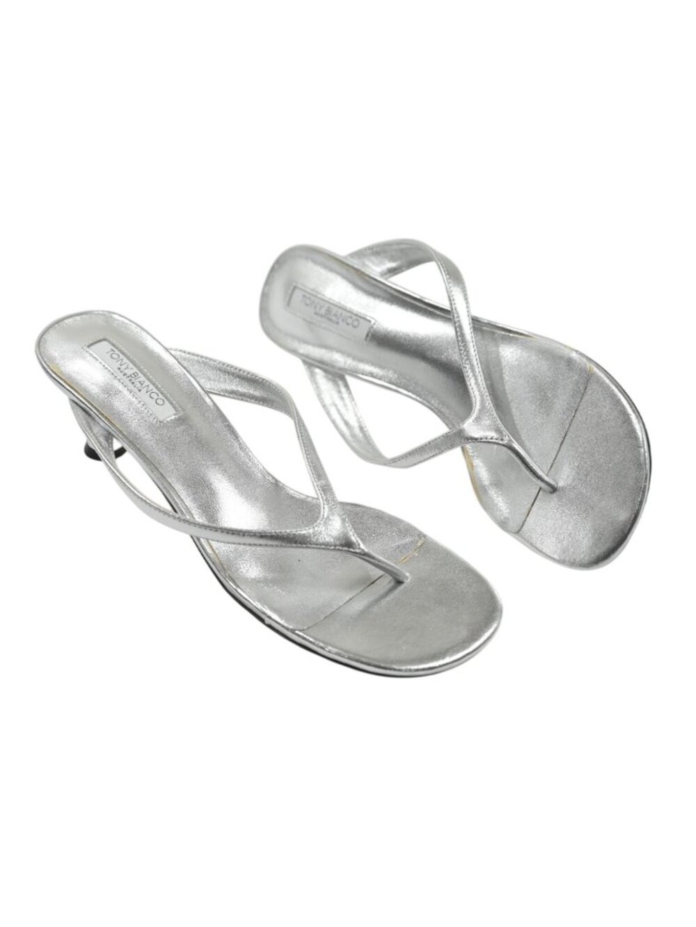 Tony Bianco Krista Mule in Silver Nappa Metallic
